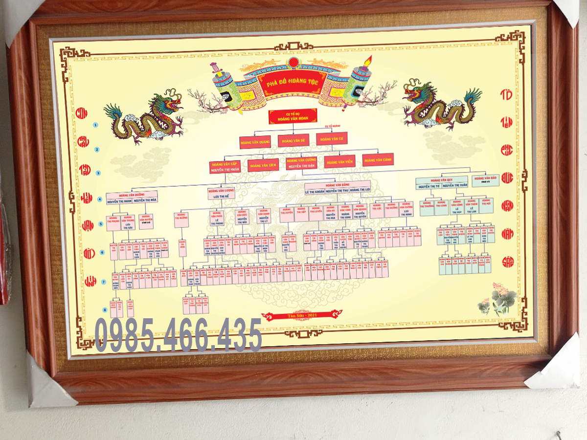 Mẫu cây gia phả dạng cây cổ thụ – truyền thống